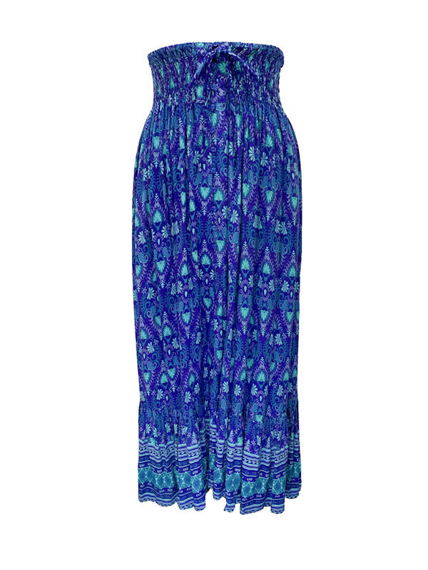 Lorena long skirt with buttons - crinkle rayon - various