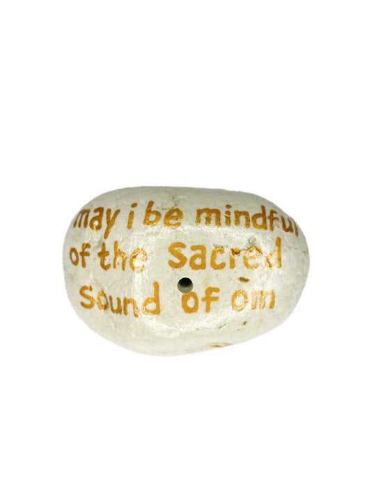 Stone incense holder - may I be mindful of the sacred sound of Om