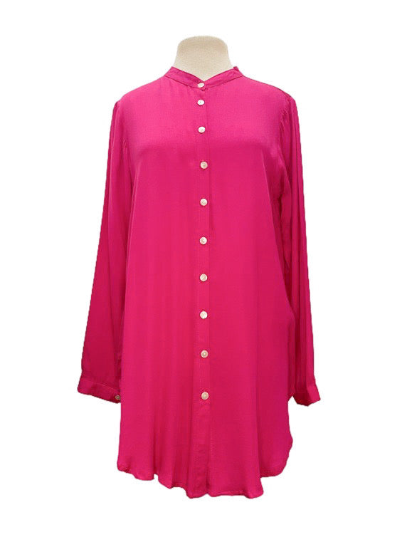 Mandarin collar button through shirt - various prints and plains