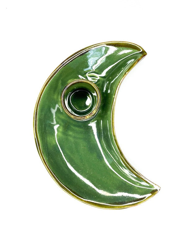 Ceramic smudge bowl - crescent moon - various colours