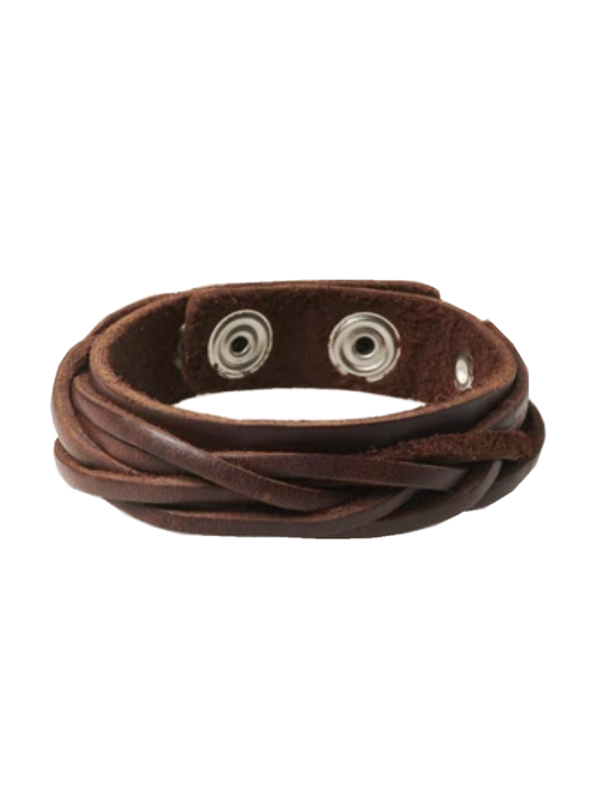 Woven Genuine Leather Bracelet - various colours