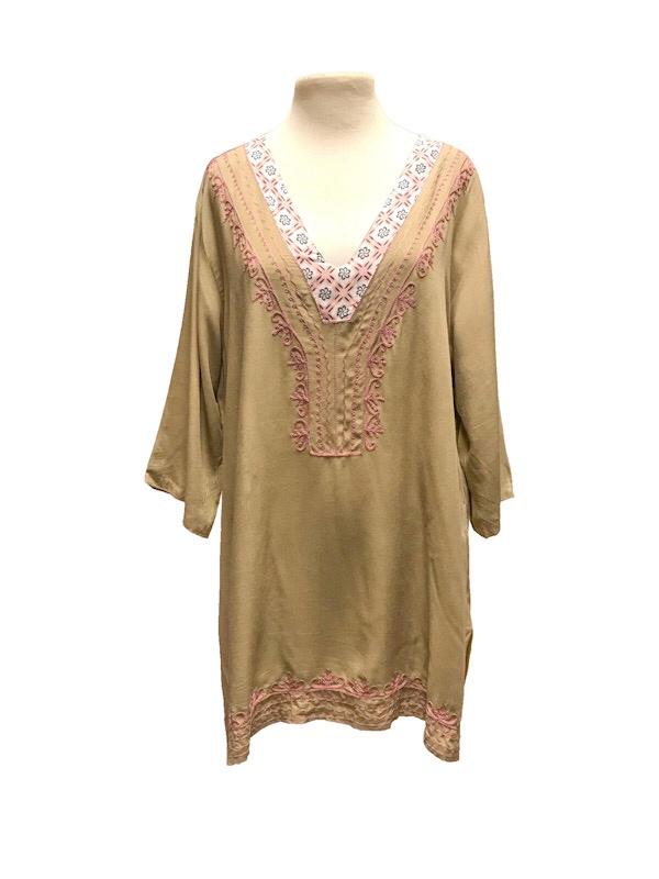 Summer Top - Tunic with embroidery & neck detail