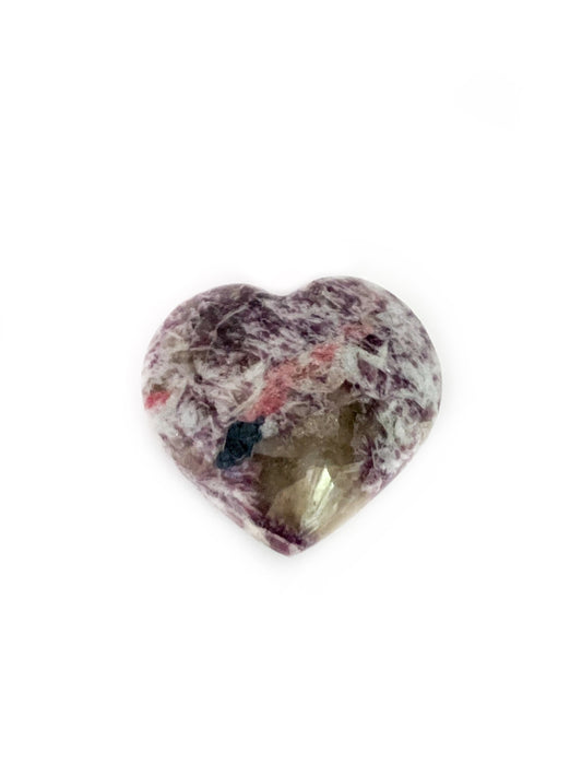 ❤Lepidolite and pink tourmaline heart - 50mm