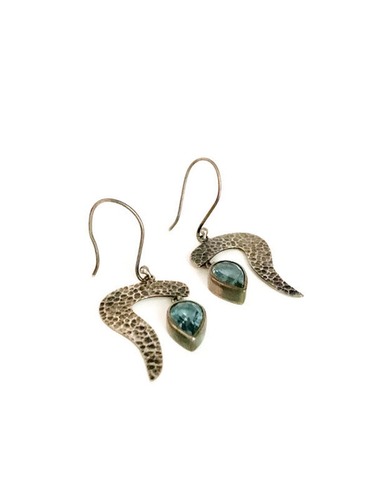 Aquamarine teardrop earrings