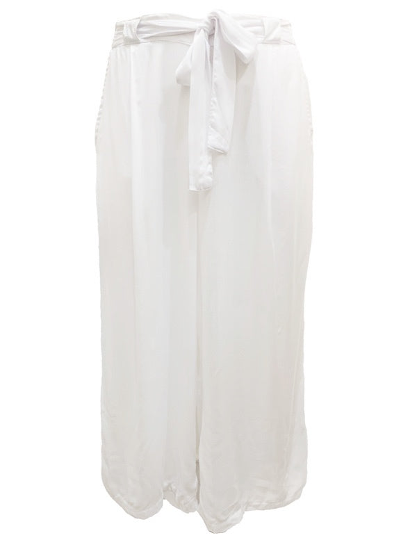 Summer pants - 3/4 wide leg with tie belt