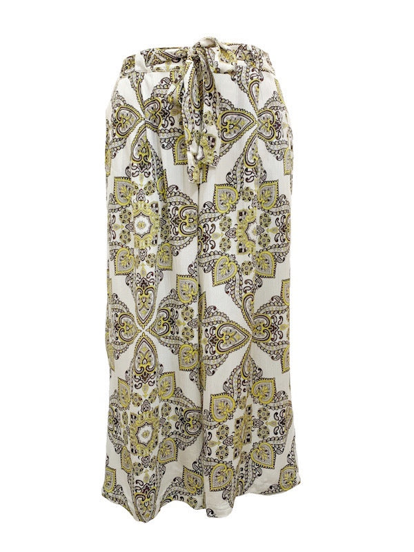 Summer pants - 3/4 wide leg with tie belt