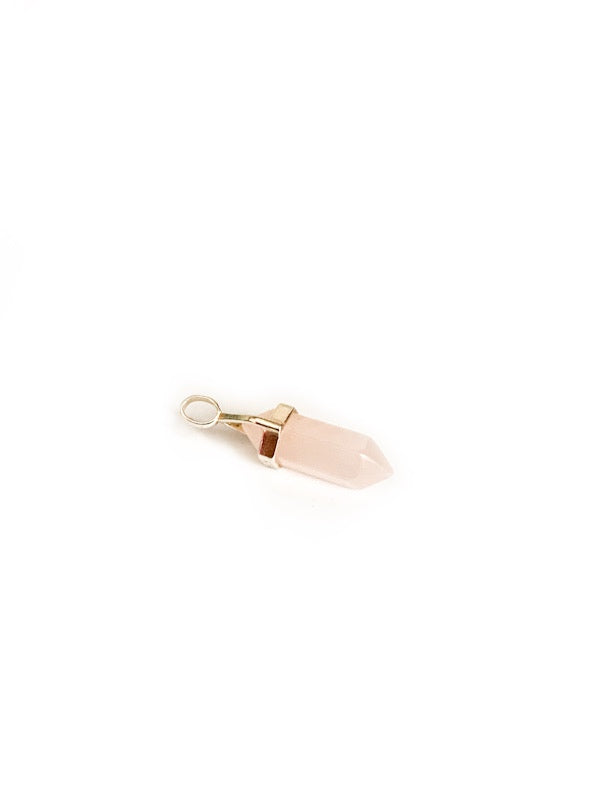 Rose Quartz Pendant 20mm - silver setting
