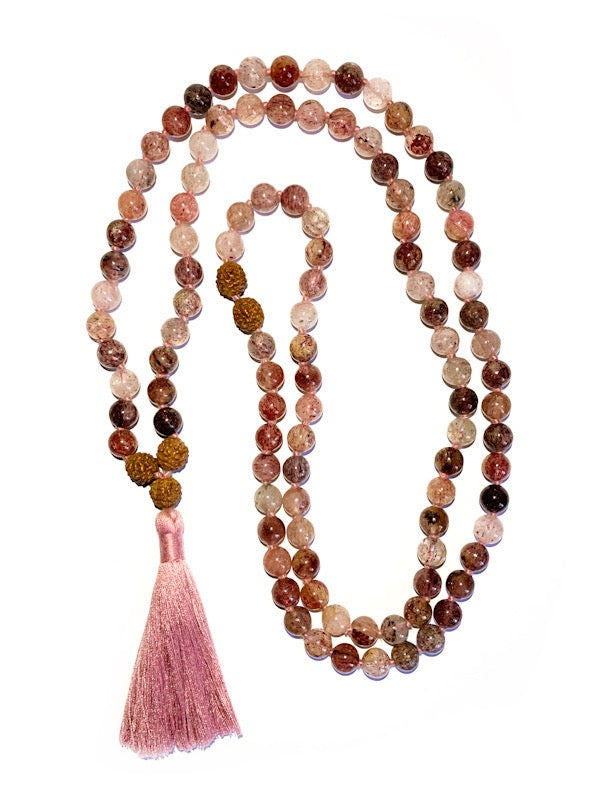 Strawberry quartz mala - 8mm