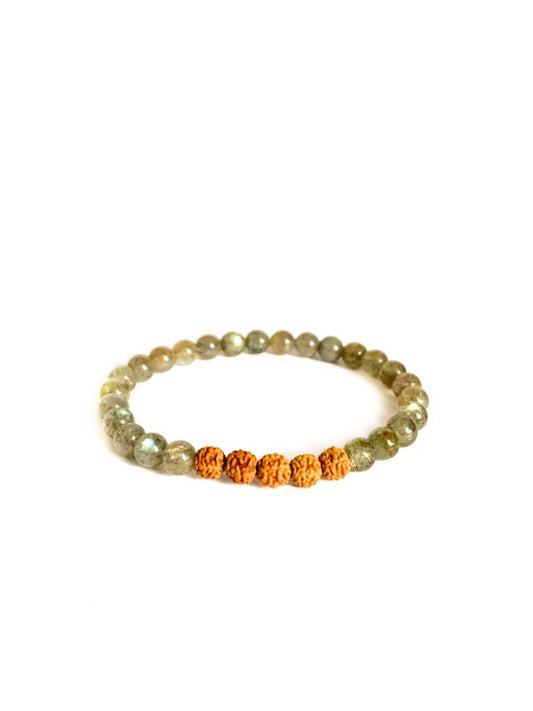 Labradorite & rudraksha bracelet