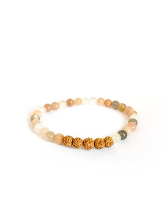 Apatite & rudraksha bracelet - 6mm