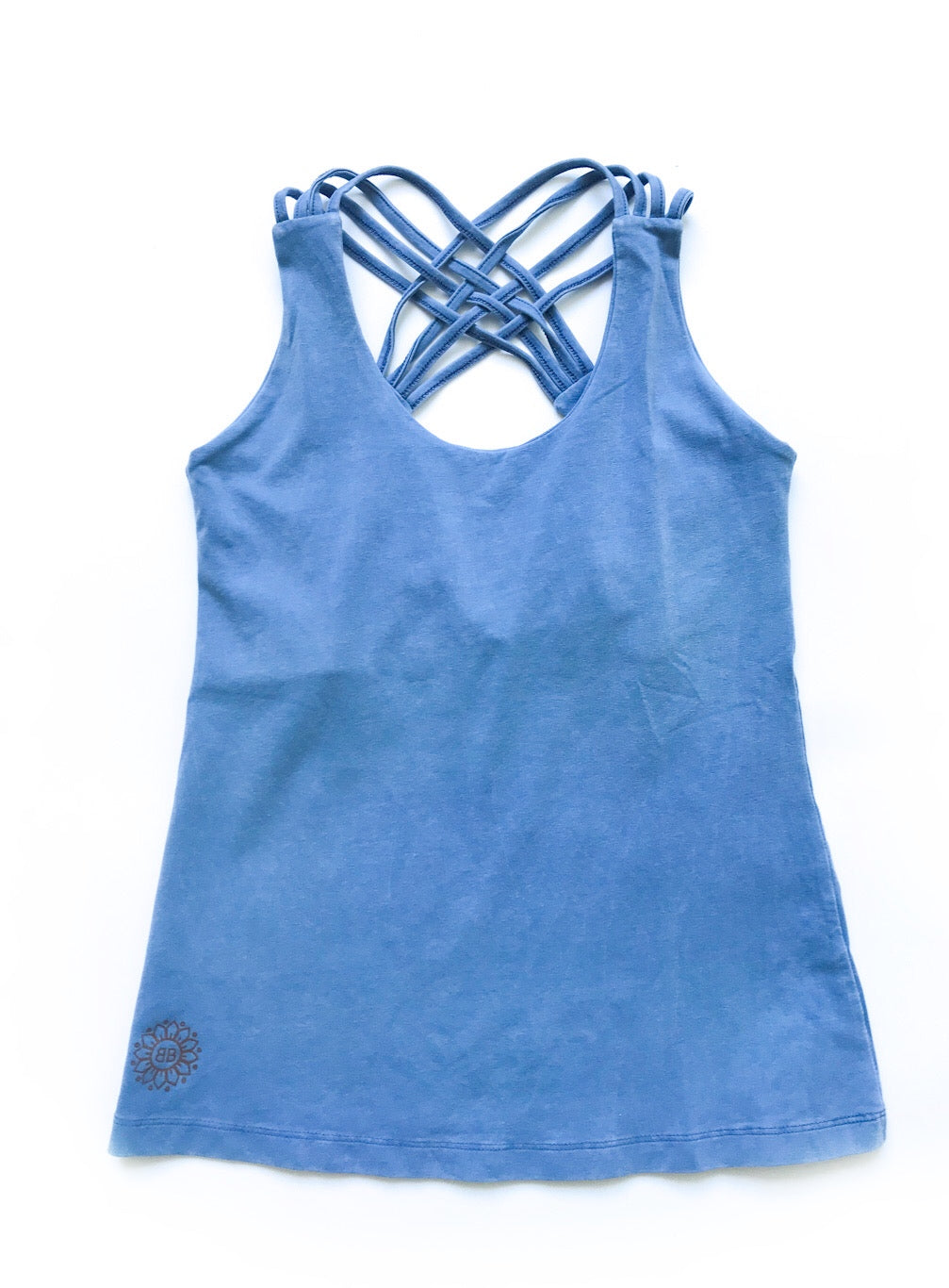 Tank top - stone washed criss cross back
