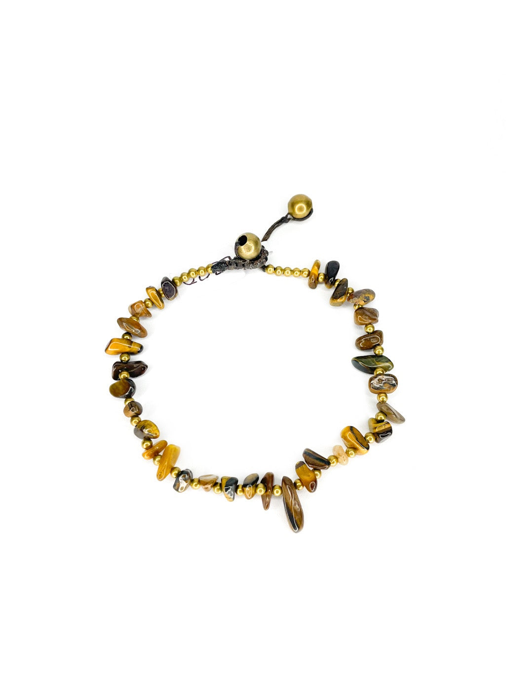 Stone & brass bracelet - various colours
