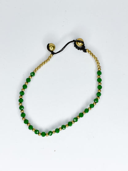 ❤Stone and brass beaded bracelet - various colours