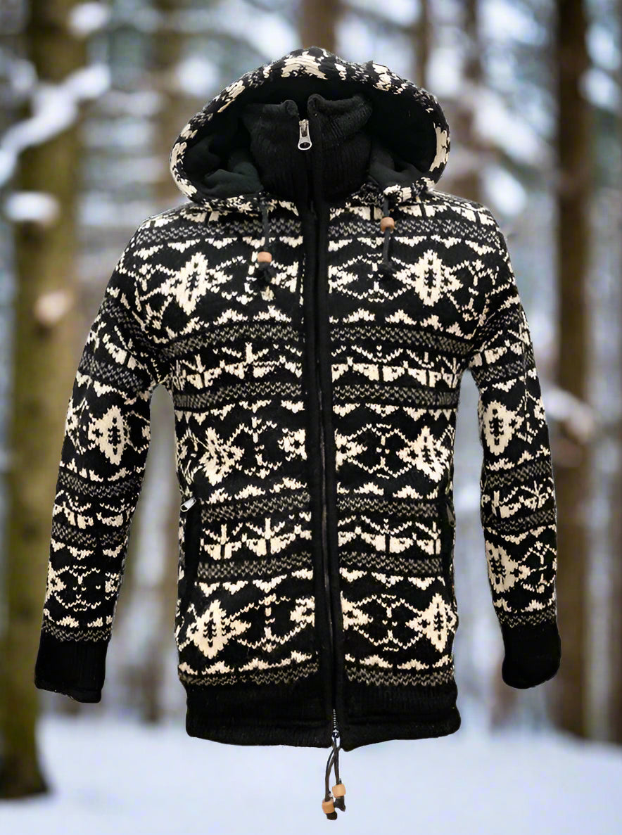 Wool Zip hooded jersey