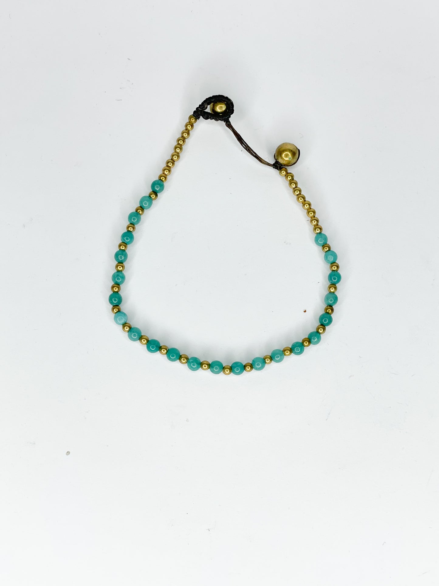 ❤Stone and brass beaded bracelet - various colours