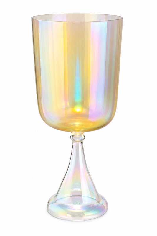 Golden Aura Crystal Singing Chalice D4 | 440 Hz
