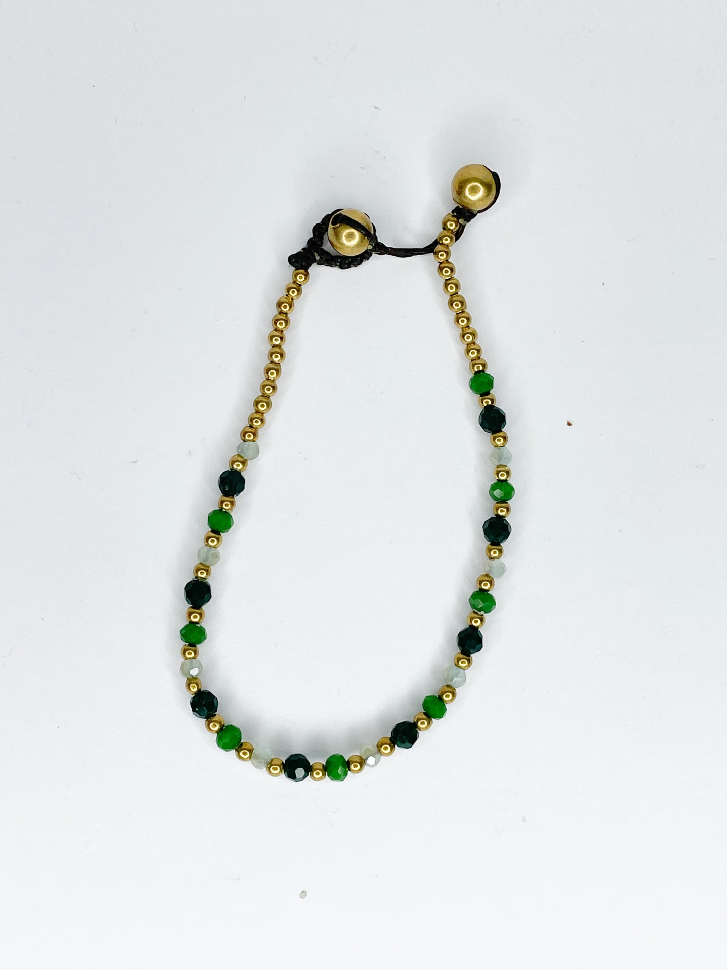 ❤Stone and brass beaded bracelet - various colours