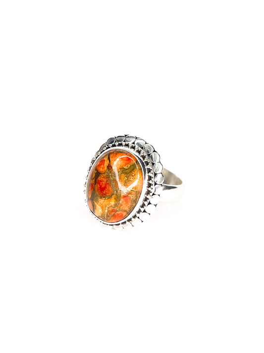 Unakite oval ring