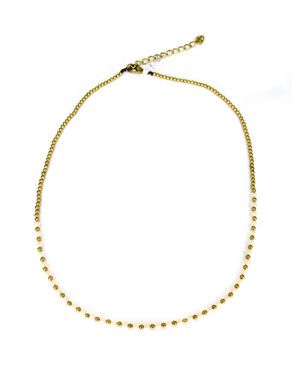 Faceted stone and brass necklace - various colours