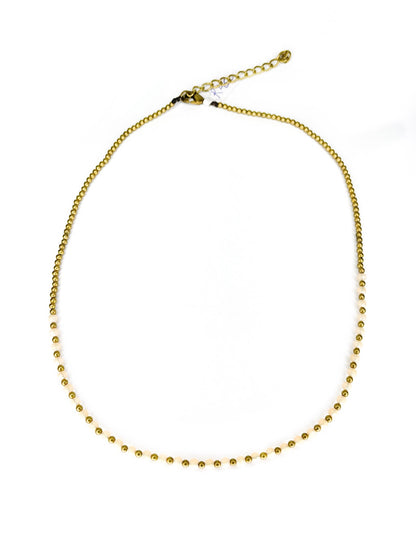 Faceted stone and brass necklace - various colours