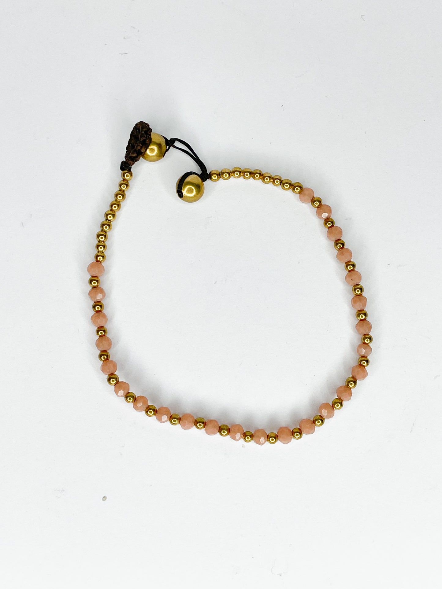 ❤Stone and brass beaded bracelet - various colours