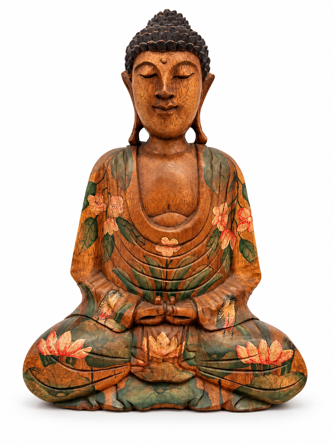 Buddha wooden hand painted 50cm