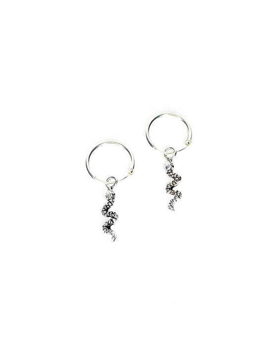 Snake silver earrings