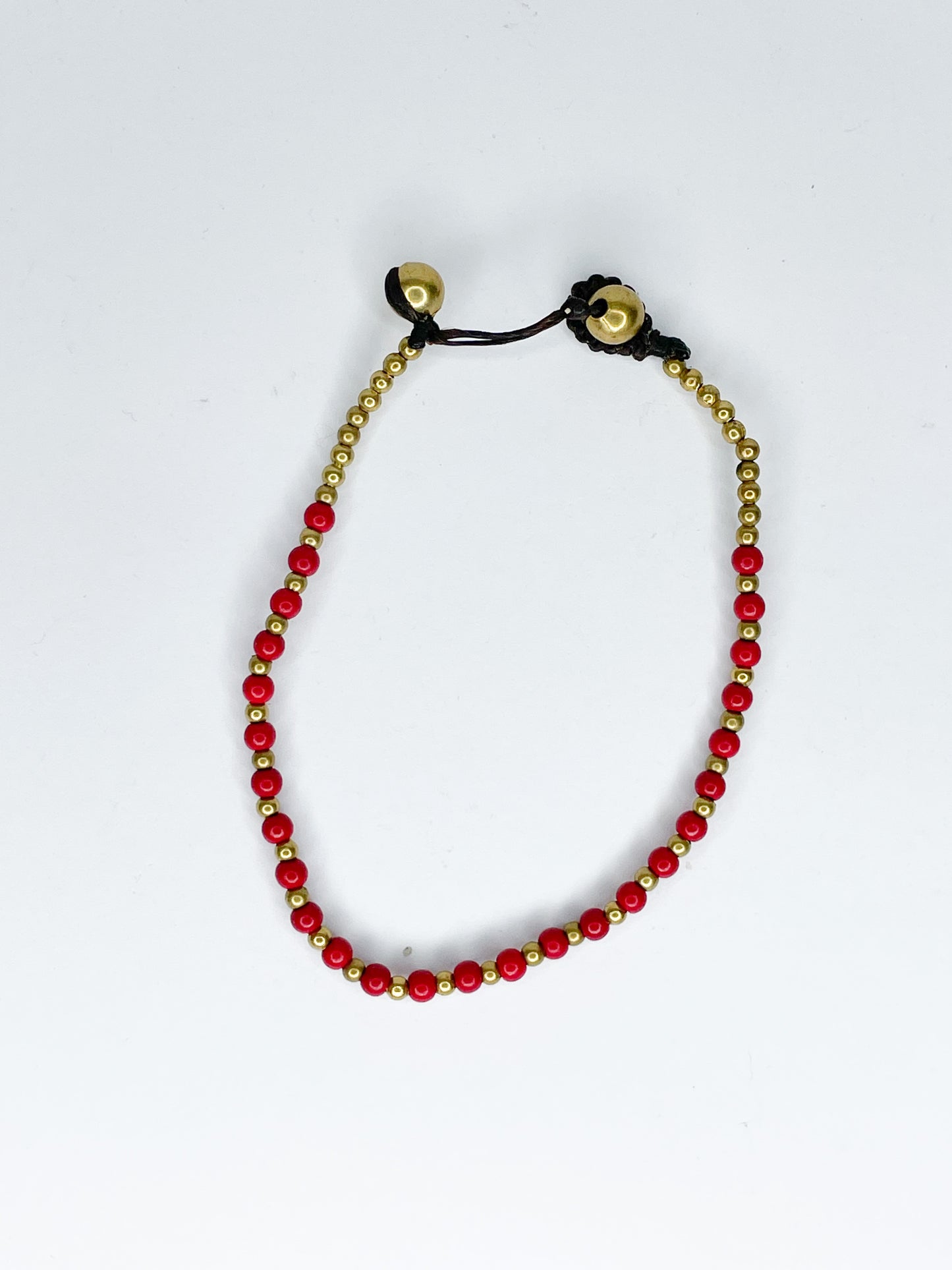 ❤Stone and brass beaded bracelet - various colours