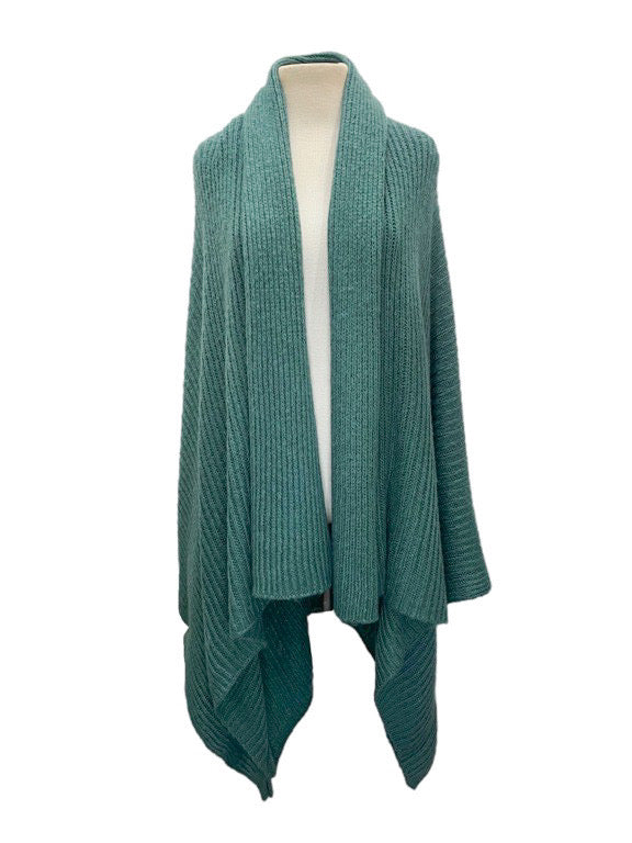 Poncho - open ribbed with roll collar various