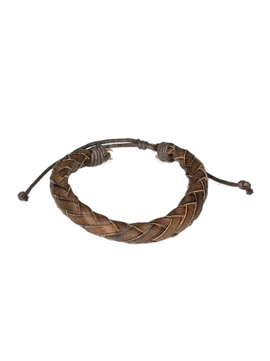 Rope braided leather bracelet