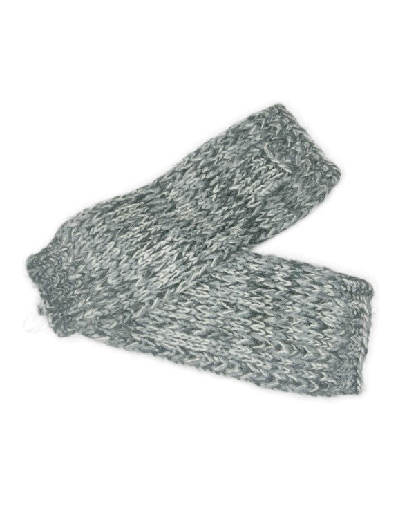 Blue & grey marled yarn hand warmers