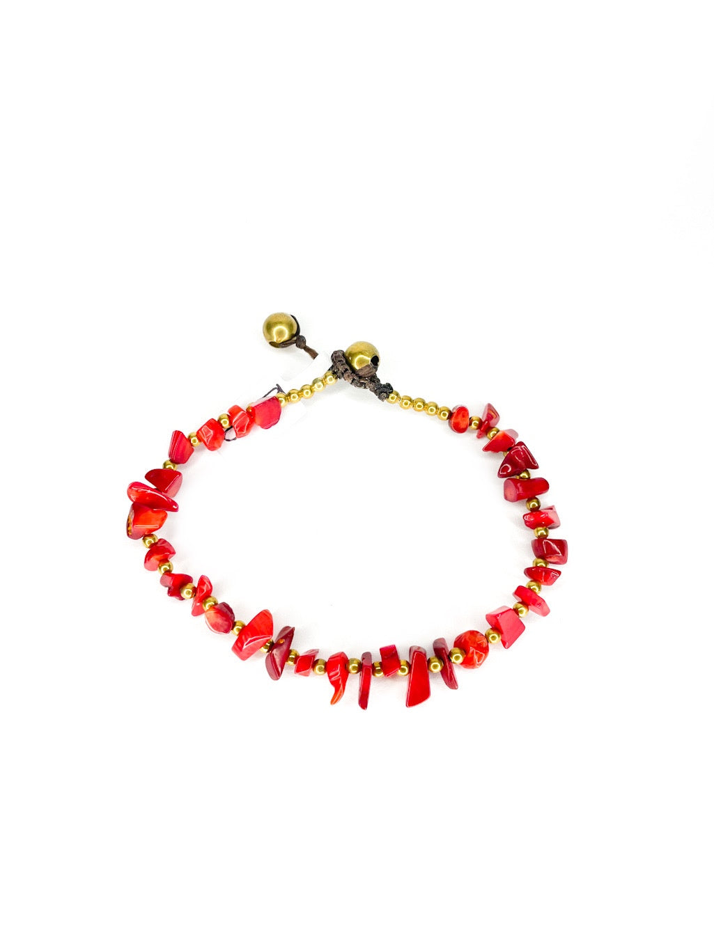 Stone & brass bracelet - various colours