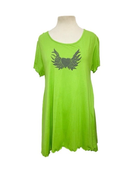 Green printed tee
