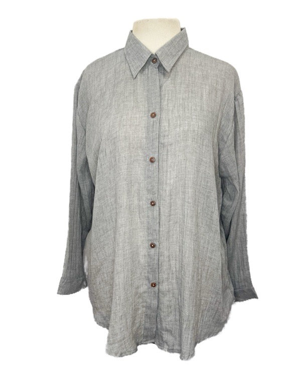 "Long Sleeve Full Button cotton Shirt" various colours one size/Large