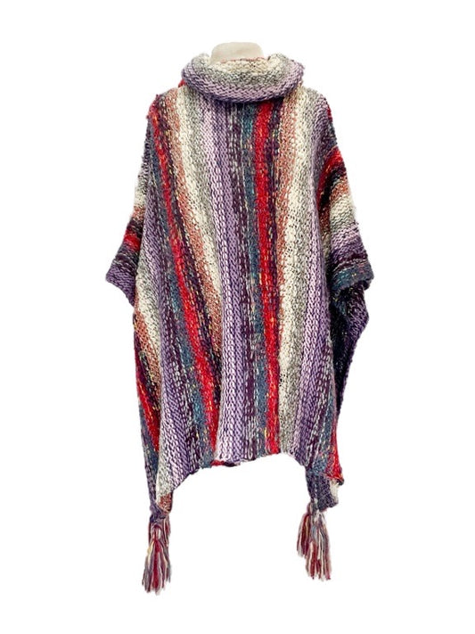 ❤Multi colour roll neck poncho - various