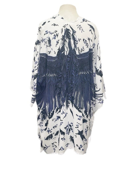 Sarong jacket with wings-white