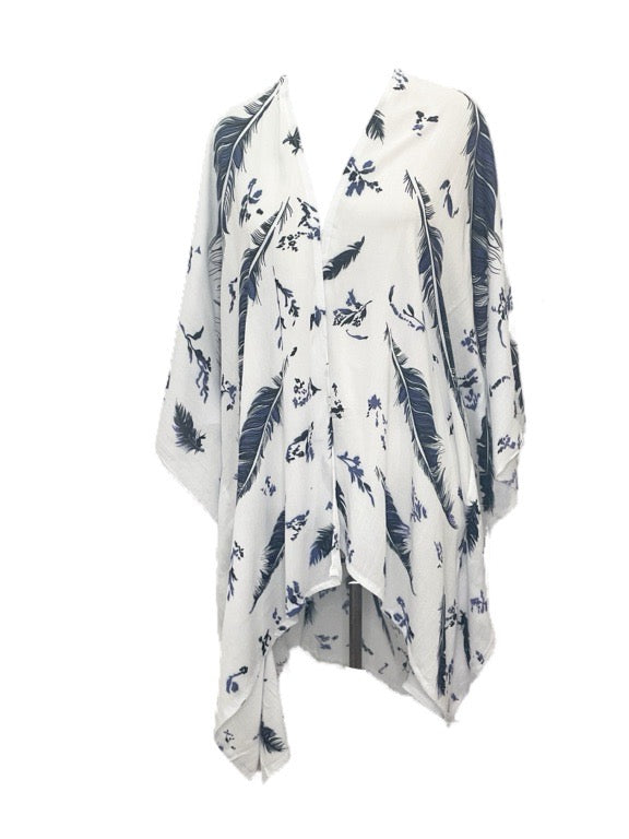 Sarong jacket with wings-white