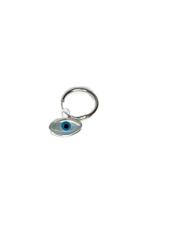 Silver Evil eye earring