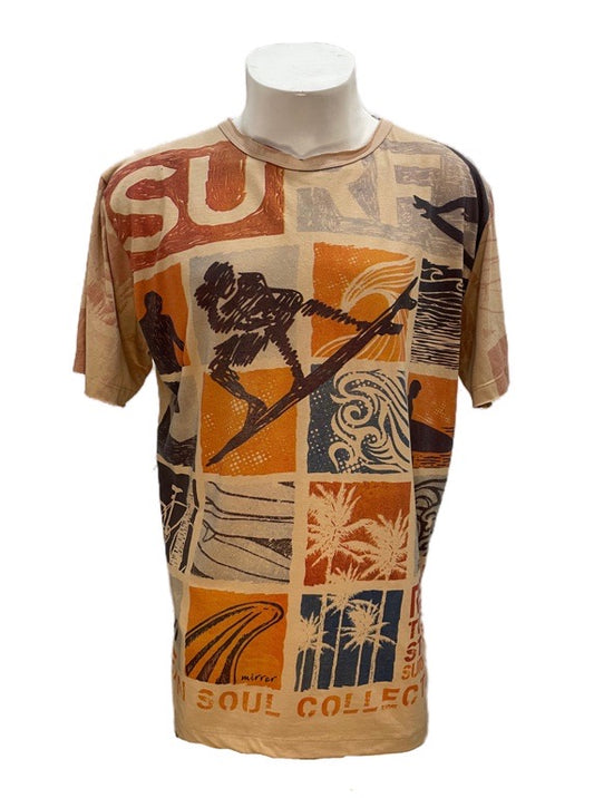 "Surf" cotton tee shirt - X-large 58cm 1/2 chest