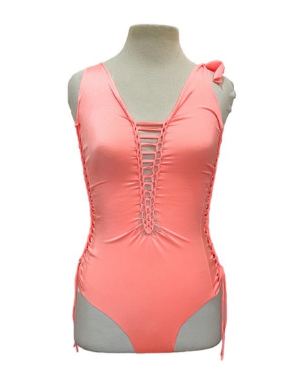 Plaited one piece swimsuit - various