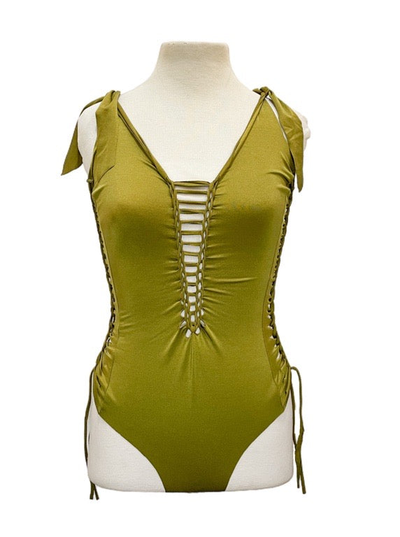 Plaited one piece swimsuit - various