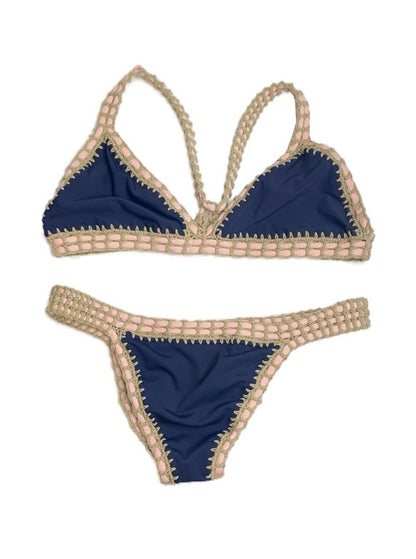 Bikini with contrast crochet trim - various