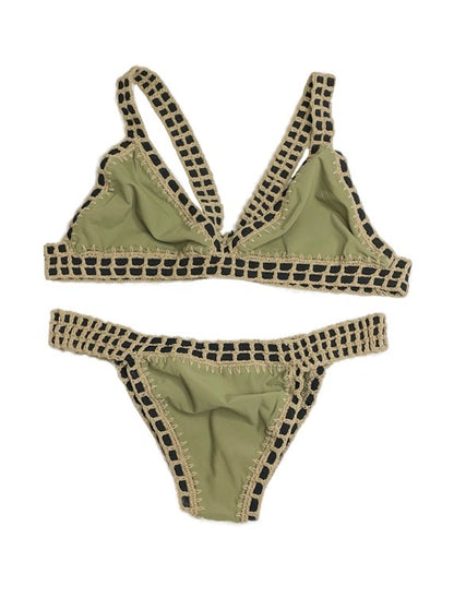 Bikini with contrast crochet trim - various