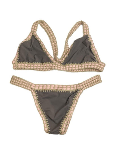 Bikini with contrast crochet trim - various