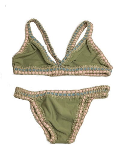 Bikini with contrast crochet trim - various