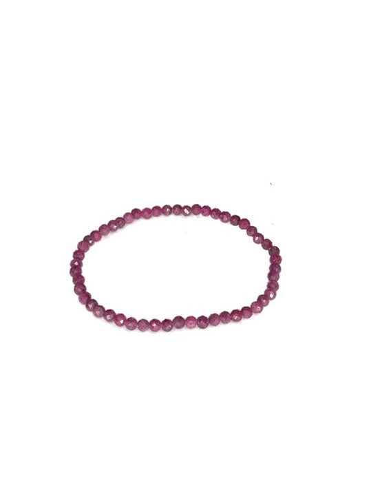 Ruby faceted bracelet 4mm