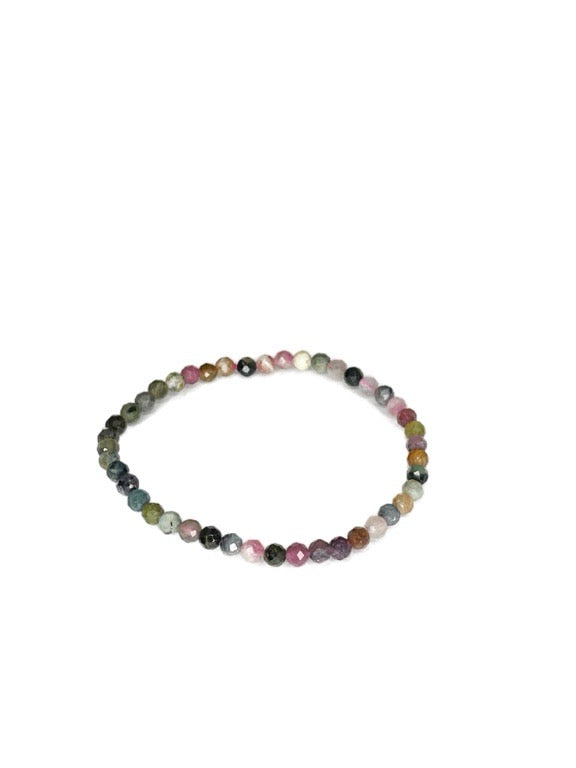 Tourmaline multi colour bracelet 4mm faceted