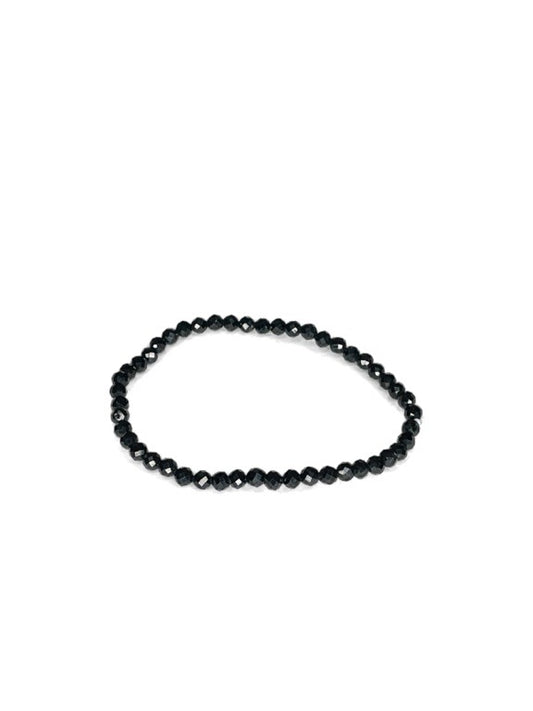 Black tourmaline bracelet 4mm faceted