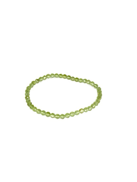 Peridot faceted bracelet - 4mm