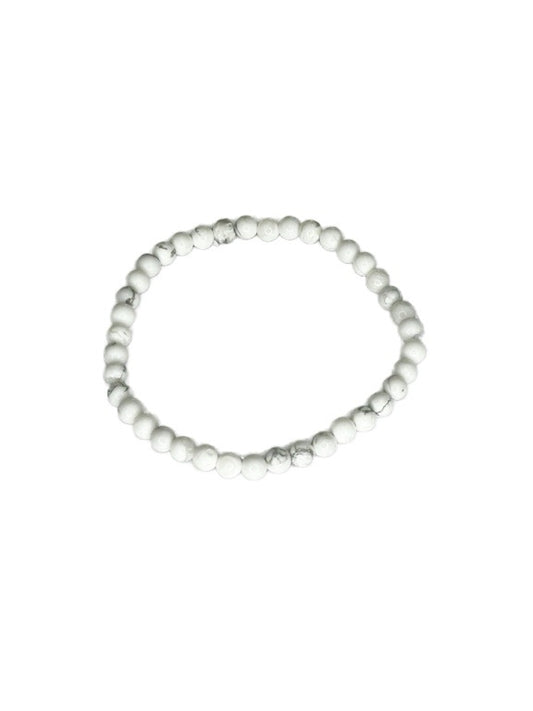 White howlite bracelet - 4mm